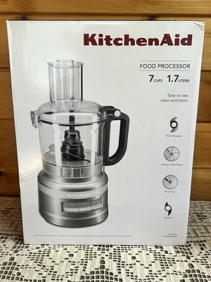 KitchenAid 7 Cup Food Processor Plus Silver 1.7 Liters KFP0719CU NIB - Image 1 of 4
