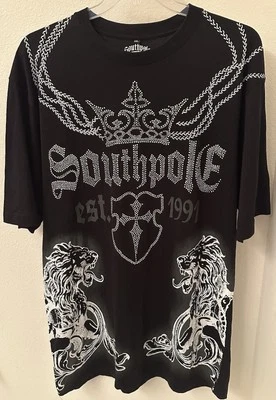 **Vintage Southpole 1991 Collection Black T Shirt Affliction Style Y2K  / 2-XL** - Image 1 of 4
