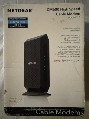 Módem cableado Gigabit Netgear CM600 1 puerto (CM600-100NAS)  Foto 1 de 4