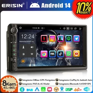 4+64GB Android 14 8-Core Autoradio DAB+ Universal 2 DIN Navi CarPlay WiFi BT 5.0 - Foto 1 di 24