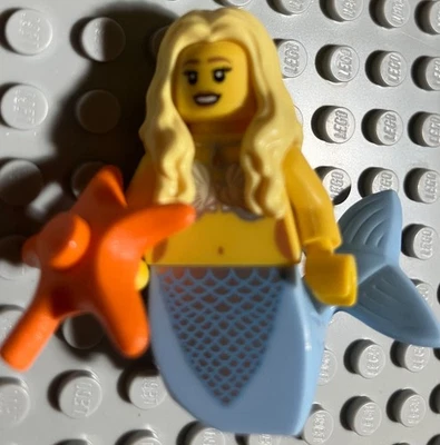 LEGO Series 9 71000 Mermaid girl blonde hair minifigure orange ocean starfish - Image 1 of 2