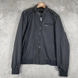 Members Only Jacket Mens Large Lightweight Gray Full Zip Bomber Racer - Picture 1 of 9