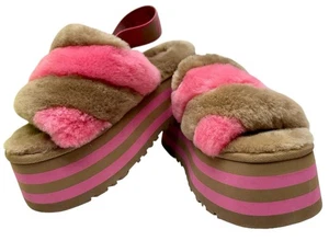 Sandalias para mujer UGG Disco a rayas 1120875-CPRC rosa castaño piel de oveja - Imagen 1 de 8