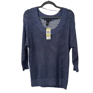 INC International Concepts Metallic Strickpullover Damen mittelblau offen Strick - Bild 1 von 3
