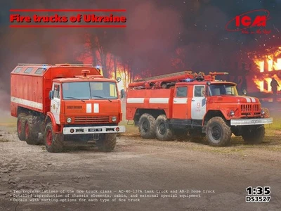 KIT MODELLINO CAMION STATICO ICM VIGILI DEL FUOCO FIRE TRUCKS OF UKRAINE 1:35 - Immagine 1 di 4