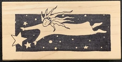 Sello de goma celestial RubberMoon Flying Amongst The Stars mujer soñadora Foto 1 de 3