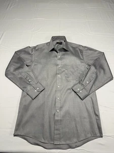 Men’s Club Room Pinpoint Grey Dress Shirt Size 15 32/33 - Picture 1 of 6