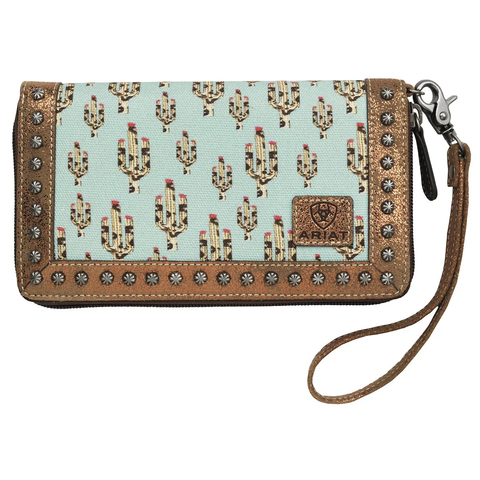 Ariat Western Wallet Womens Cacti Clutch Wristlet Turquoise A770000133