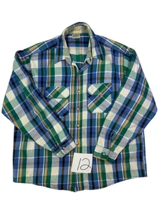Camicia cimelio Fivebrother uomo XL multicolore quadri flanella manica lunga con bottoni - Foto 1 di 5