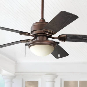 52" Marina Breeze Industrial Indoor Outdoor Ceiling Fan with LED Light Bronze - Picture 1 of 6