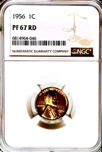1956 Proof 1c Lincoln Penny, Deep Red, NGC Proof-67-Tough In Grade - Picture 1 of 24