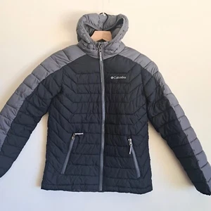 Columbia Youth Boy’s Large Omni Heat Coat Full Zip Puffer Jacket Black Unisex - Picture 1 of 10