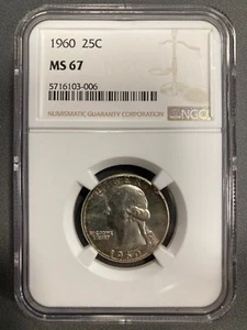 1960 Washington Silver Quarter - NGC MS67 - Picture 1 of 2