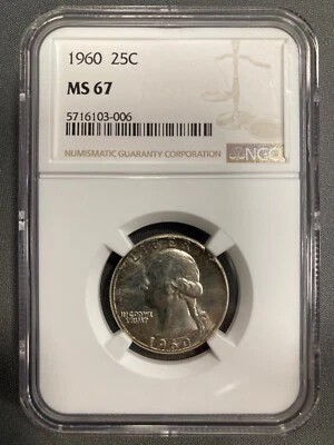 1960 Washington Silver Quarter - NGC MS67 - Image 1 of 2