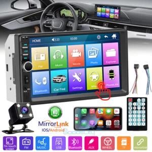 Doppel 2 DIN 7" IOS/Android 13 Autoradio GPS Navi Radio Bluetooth Play mit Kamera - Bild 1 von 15