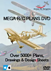 Dizzee RC Mega RC Plans DVD Over 5000+ Plans Drawings Designs for RC Model Plane - Picture 1 of 7