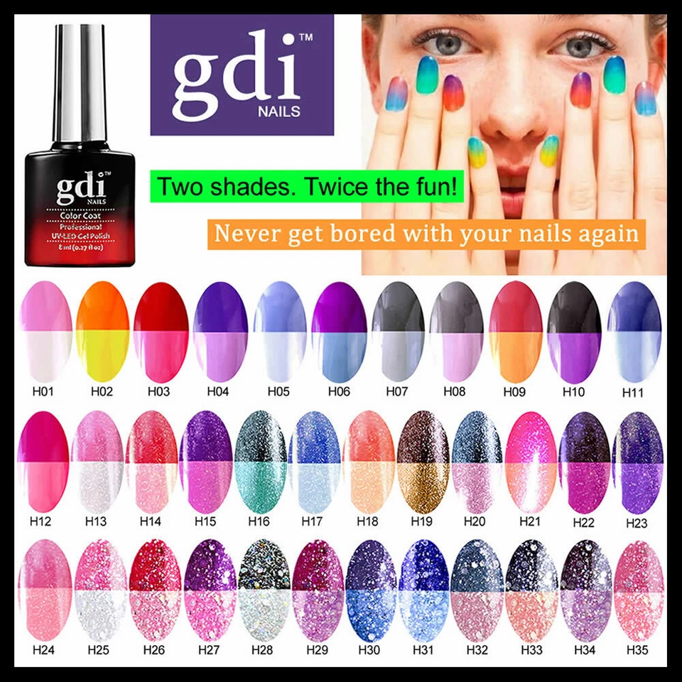 GDI Nails Thermal Colour Change Soak Off UV LED Gel Nail Polish