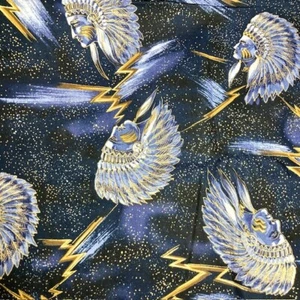 Native American style headdress print, 100% Cotton 4.5 continuous yards - Picture 1 of 4