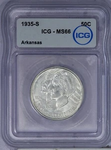 1935-S Arkansas Half Dollar 50C ICG MS66 - Picture 1 of 2
