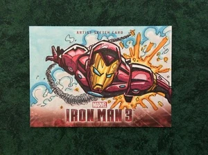 2013 Upper Deck Marvel Iron Man 3 Sketch Cards Iron Man by Puis Calzada - Picture 1 of 2