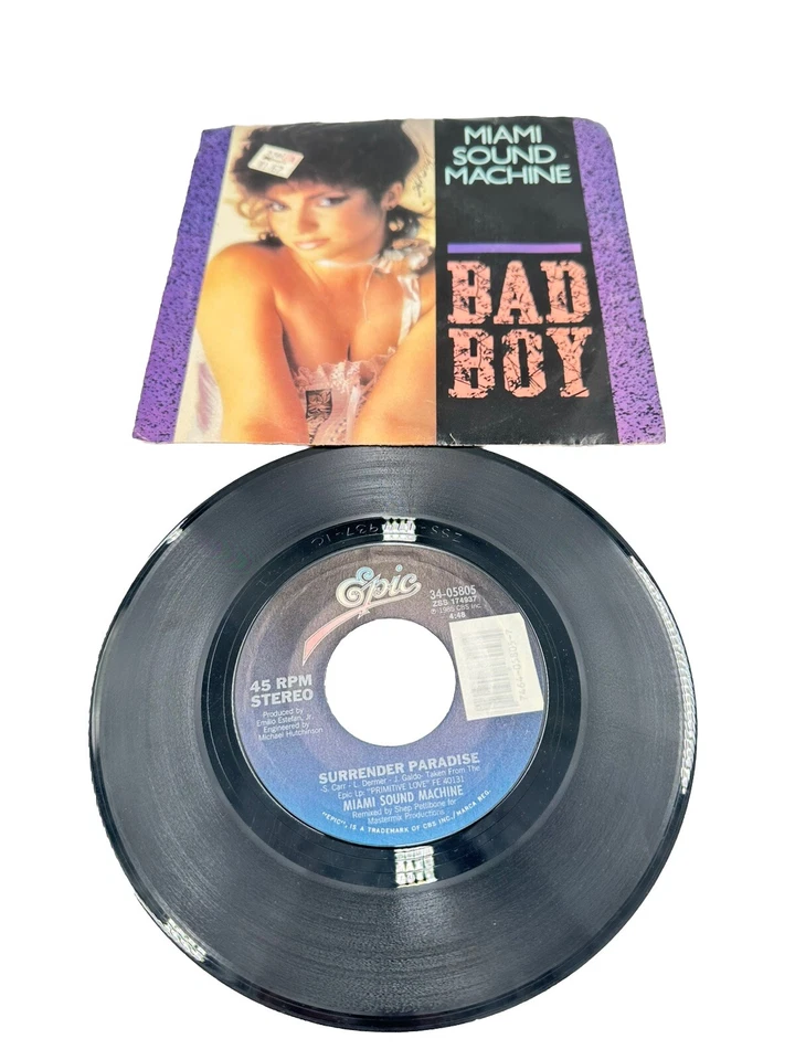 MIAMI SOUND MACHINE - Bad Boy / Surrender Paradise SYNTH POP Gloria Estefan 7" Foto 1 de 1
