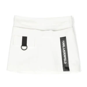 Karl Lagerfeld Girl's Skirt W/ Logo & Pocket White [Z13089-117] - Picture 1 of 2