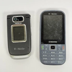 Lot Of 2 T-Mobile Cell Phone NOKIA Flip Samsung Gravity As Is UNTESTED FOR PARTS - Picture 1 of 13