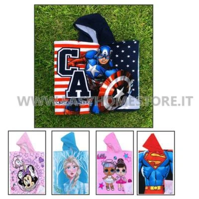 Poncho mare accappatoio bimbo bimba avengers frozen lol superman - Immagine 1 di 2