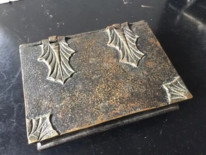 AUTHENTISCHE BRONZE ANTIK ÖSTERREICHISCHES TRINKET DECKELBOX DANTE BUCH MOTIV - Bild 1 von 11