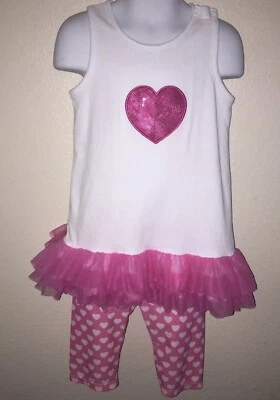 Conjunto adorable Mud Pie talla 4T usado en excelente estado rosa y blanco Foto 1 de 4