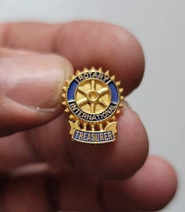 Vintage Rotary International Treasurer Ballou Reg'D Lapel Tie Pin Gold Tone - Picture 1 of 7