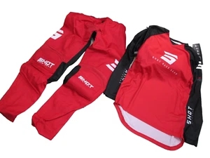 JUEGO DE PANTALONES Y JERSEY DE MOTOCROSS SHOT RACE GEAR - ROJO / NIÑOS TALLA 8/9 + 10/11 - Imagen 1 de 24