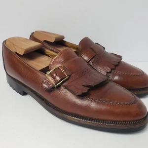 Cole Haan Mens 10.5D Monk Strap Kiltie Dress Shoes Brown Leather Moc Toe USA - Picture 1 of 12