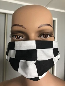Checkered Flag Racing Face Mask Adult NASCAR Dirt Racing Checkered Flag Pattern - Picture 1 of 5
