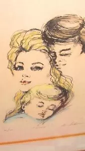 MID CENTURY LIMITED EDITION SIGNED HAND COLORIERTES BILD A.SIDONI+LOVE - Bild 1 von 1