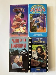 Christian Values VHS Lot Of 4 Adventures In Odyssey Girl Of The Lumberlost Jesus - Picture 1 of 3