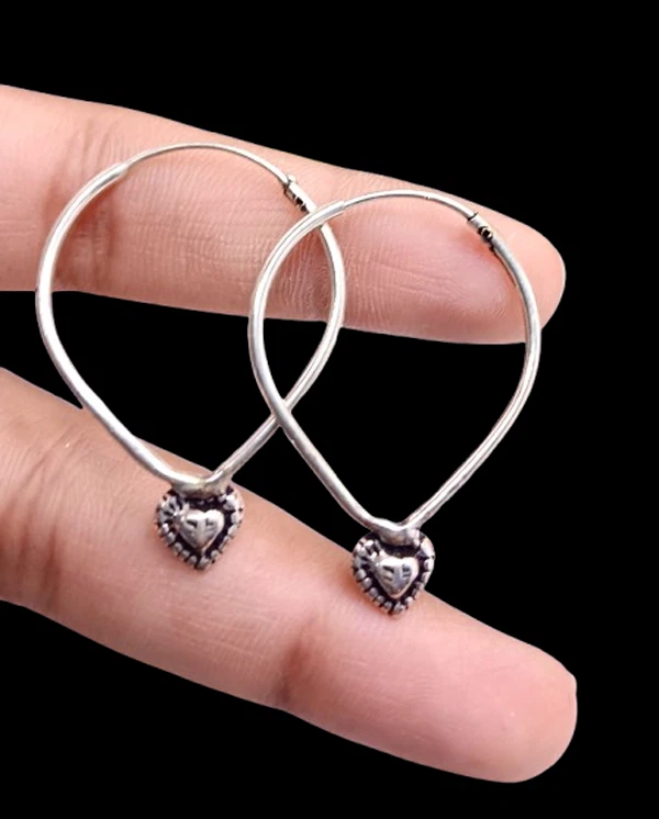 925 Sterling Silver Plated Ethnic Bali Hoop Handmade Earrings Jewelry Gift OFE88 - Image 1 of 1
