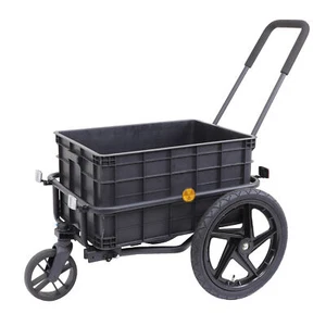 Xspec 2-in-1 Bike Cargo Trailer Pushcart with Tow Hitch and Removable Handlebar - Picture 1 of 9
