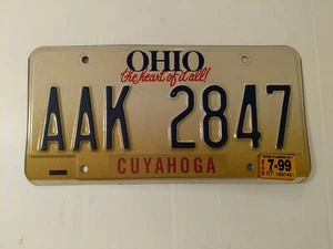 OHIO "The Heart Of It All" 1999 License Plate Expired  - Picture 1 of 5