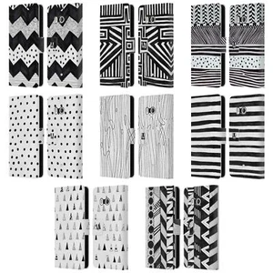 HEAD CASE DESIGNS BNW DOODLE LEATHER BOOK WALLET CASE COVER FOR HTC PHONES 1 - Picture 1 of 7