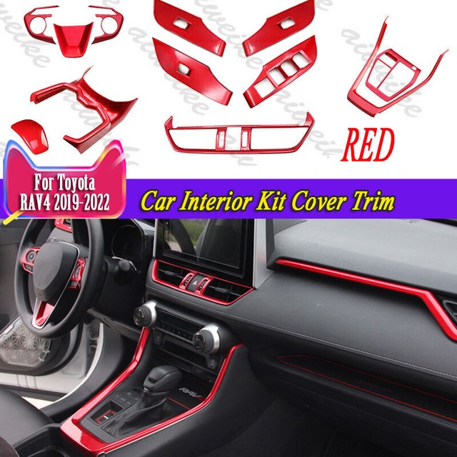 Free Shipping ABS Red Interior Engine Start Button Cover Trim 1pcs For  Toyota RAV4 2019 2020 2021 2022 2023 2024