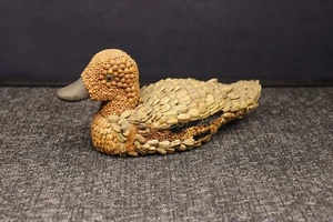Vintage 8" Handmade Mallard Duck Made from Bird Seeds Very Unique Decor - Picture 1 of 5