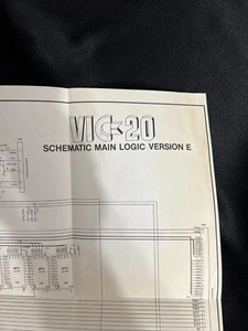 VIC-20 Schematic Main Logic Sheet Folded Excellent Condition - Picture 1 of 7