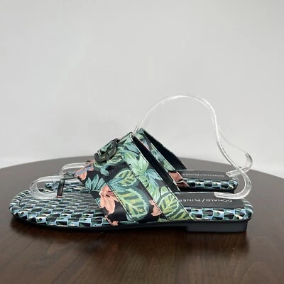 Sandalias de Tanga Donald Pliner Para Mujer 9M Verde Selva Cómodas Chanclas Sin Cordones Foto 1 de 4