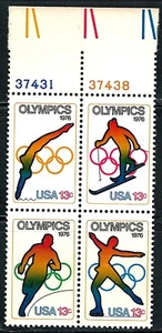US Block of 4 Olympic Games Stamp With Plate# 37431, 37438 Scott# 1695-98,(MNH) - Picture 1 of 2