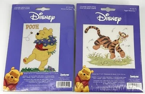 2 -- Janlynn Counted Cross Stitch Kits DISNEY Tigger Watercolor/Winnie the Pooh - Picture 1 of 2
