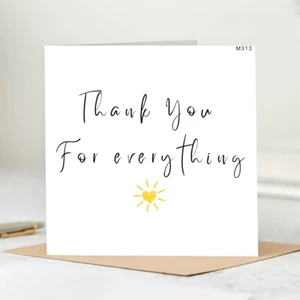 Handmade Personalised Thank you Card, for him , for her, special person, 6x6 - Picture 1 of 2