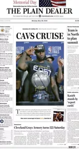 Cleveland Cavs NBA Championship & ECF Plain Dealer Newspaper 6/21/16 & 5/28/18 - Picture 1 of 2