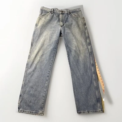 Rustler 87619SW Stone Washed Frayed Hems Mens 36x30 Blue Jeans Actual 35x29 - Image 1 of 4