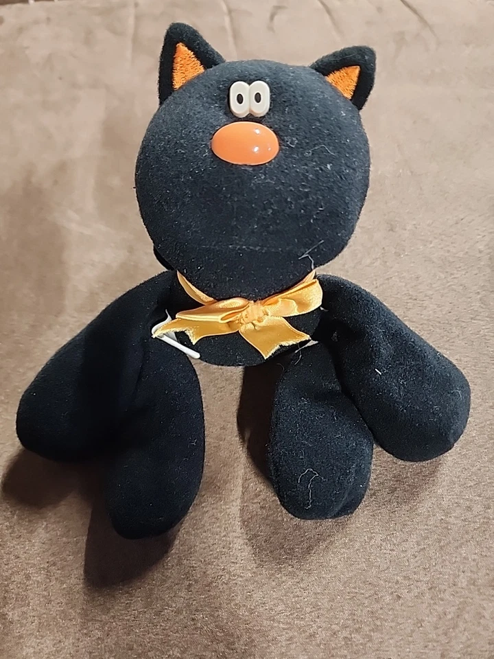 Vintage 1985 Hallmark “Hocus Pocus” the Black Cat Halloween Bean Bag Plush Toy - Image 1 of 4